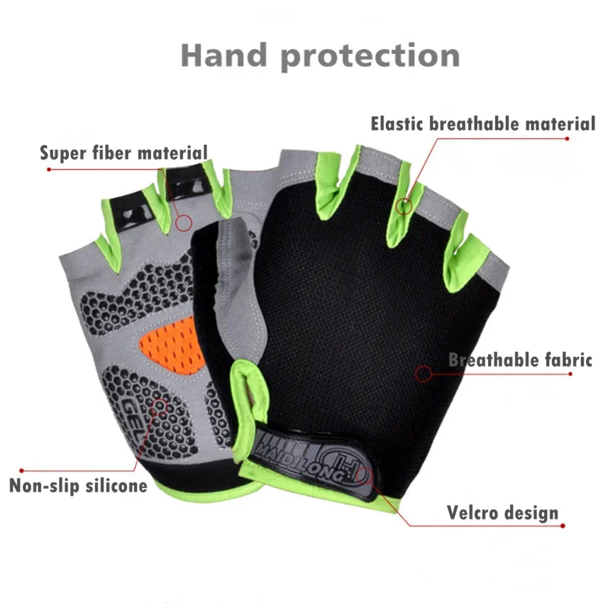 Non-Slip Fingerless Weightlifting Gloves
