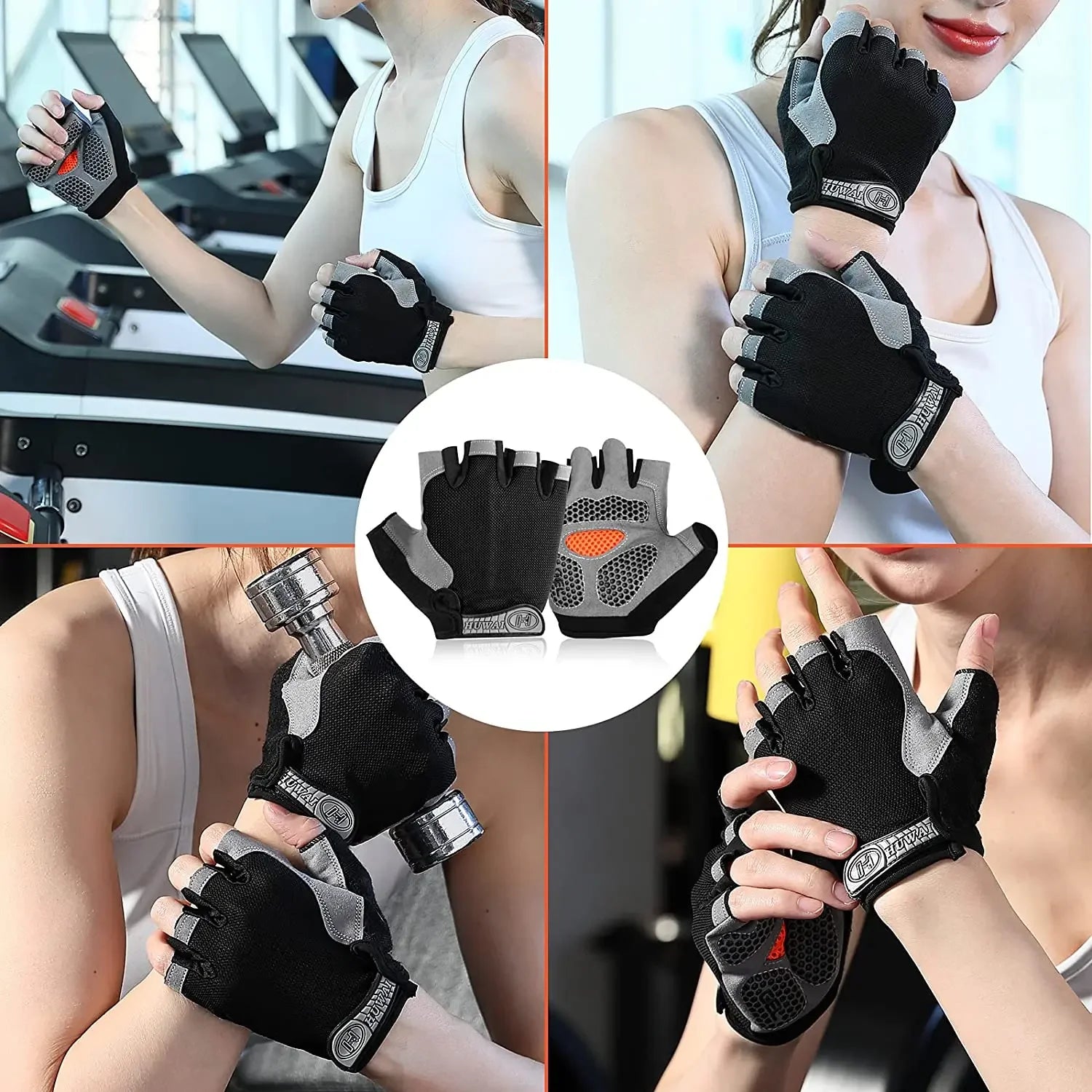 Non-Slip Fingerless Weightlifting Gloves