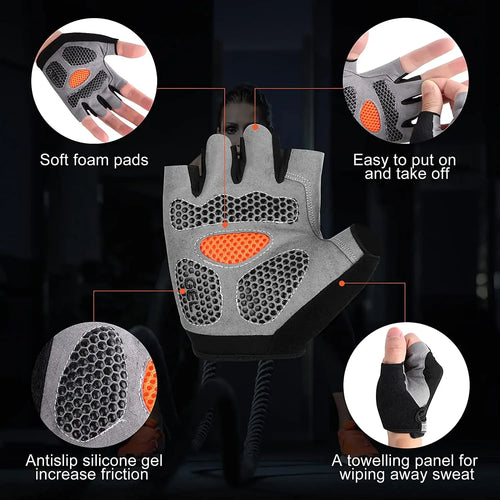 Non-Slip Fingerless Weightlifting Gloves