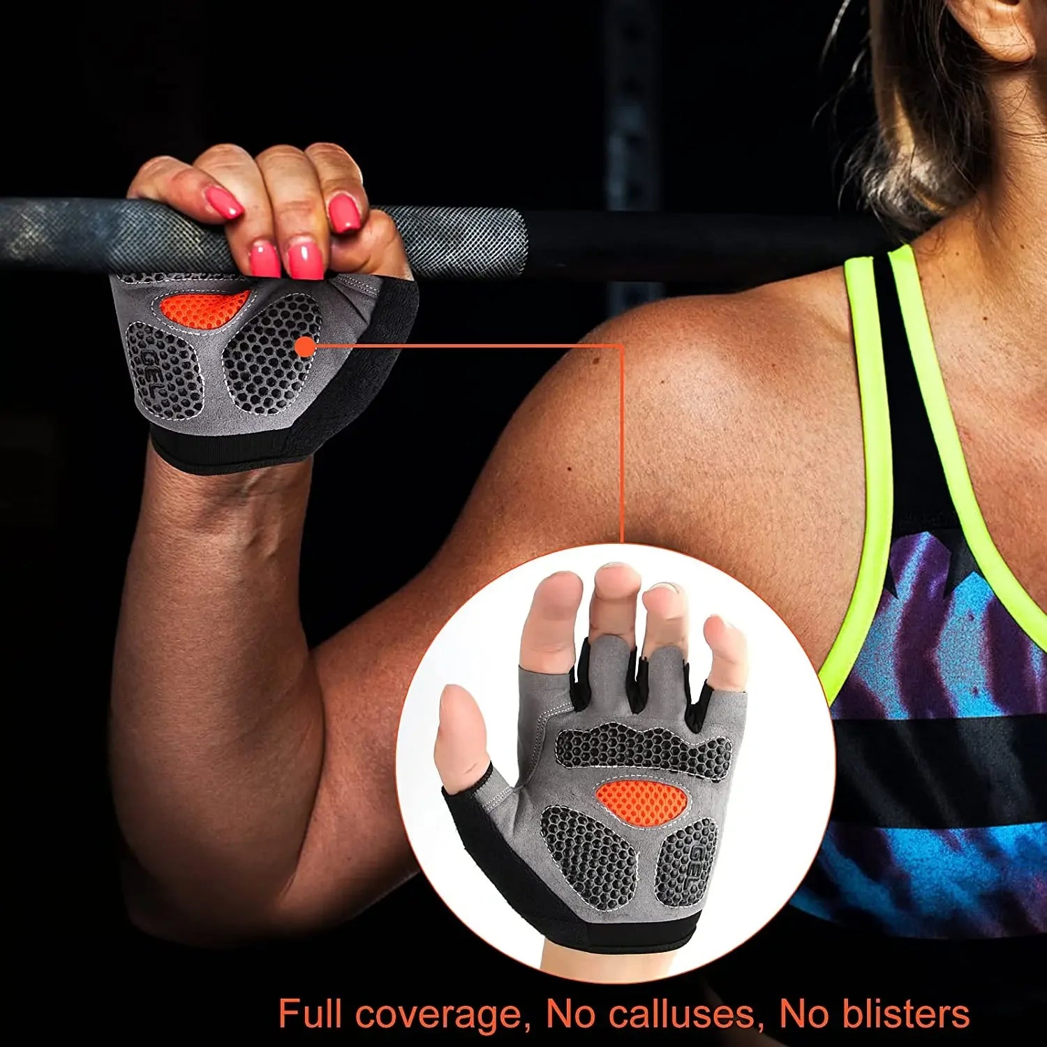 Non-Slip Fingerless Weightlifting Gloves